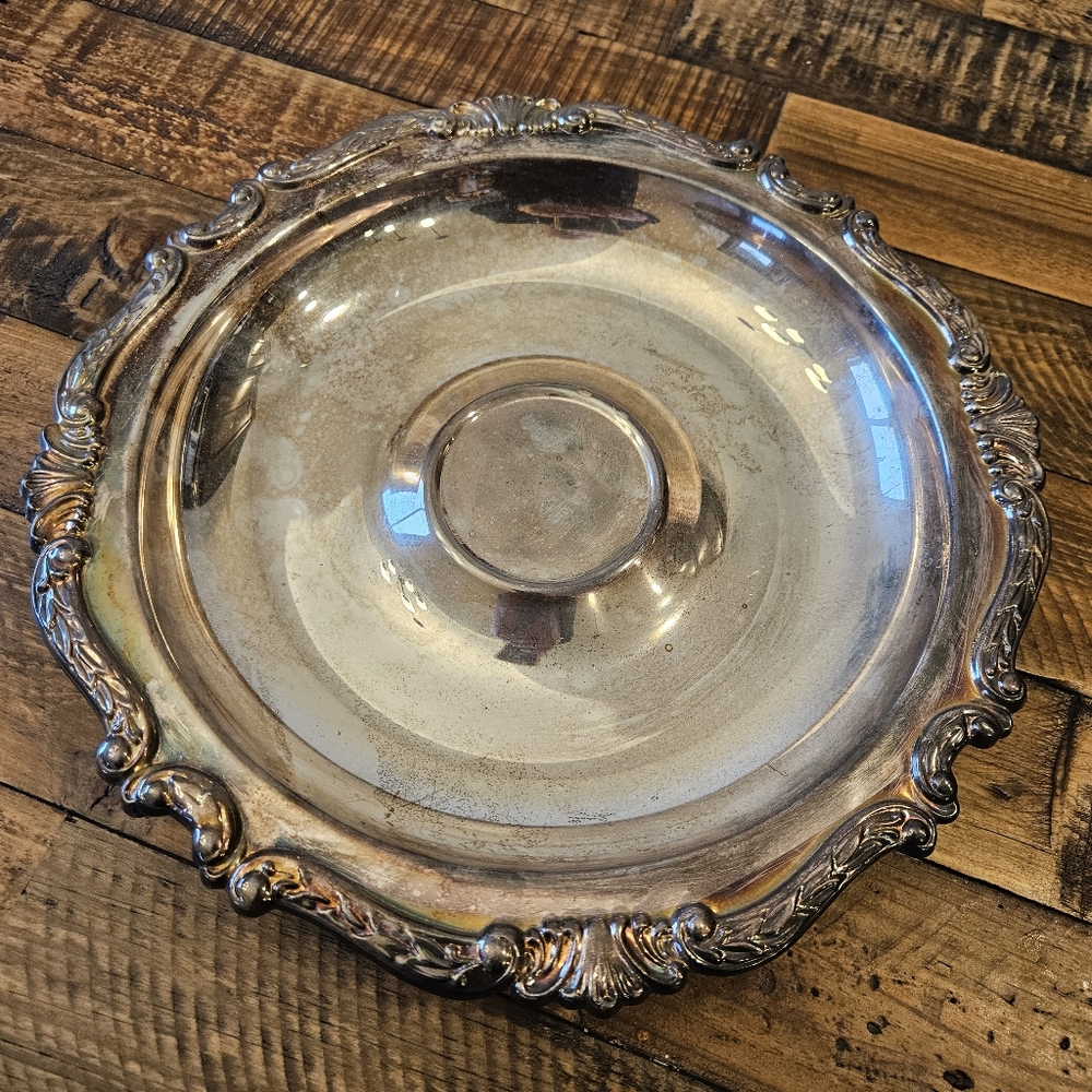 Sheridan Taunton Silversmiths Silver Plated Serving Tray Chip and Dip 12.5"